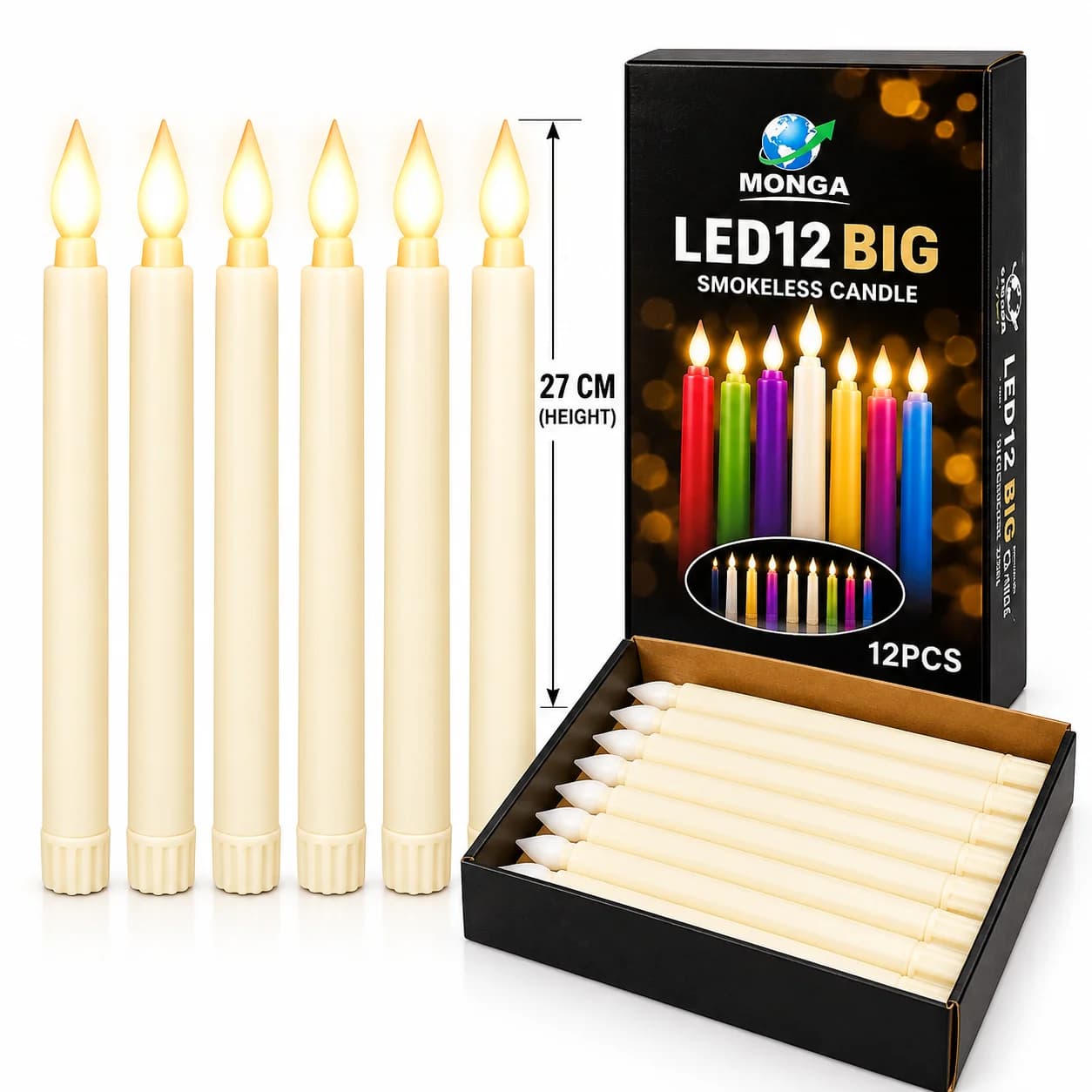 LED 12 Smokeless Candle (big)
